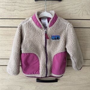 Patagonia Kids Fleece Jacket - Cream and Pink